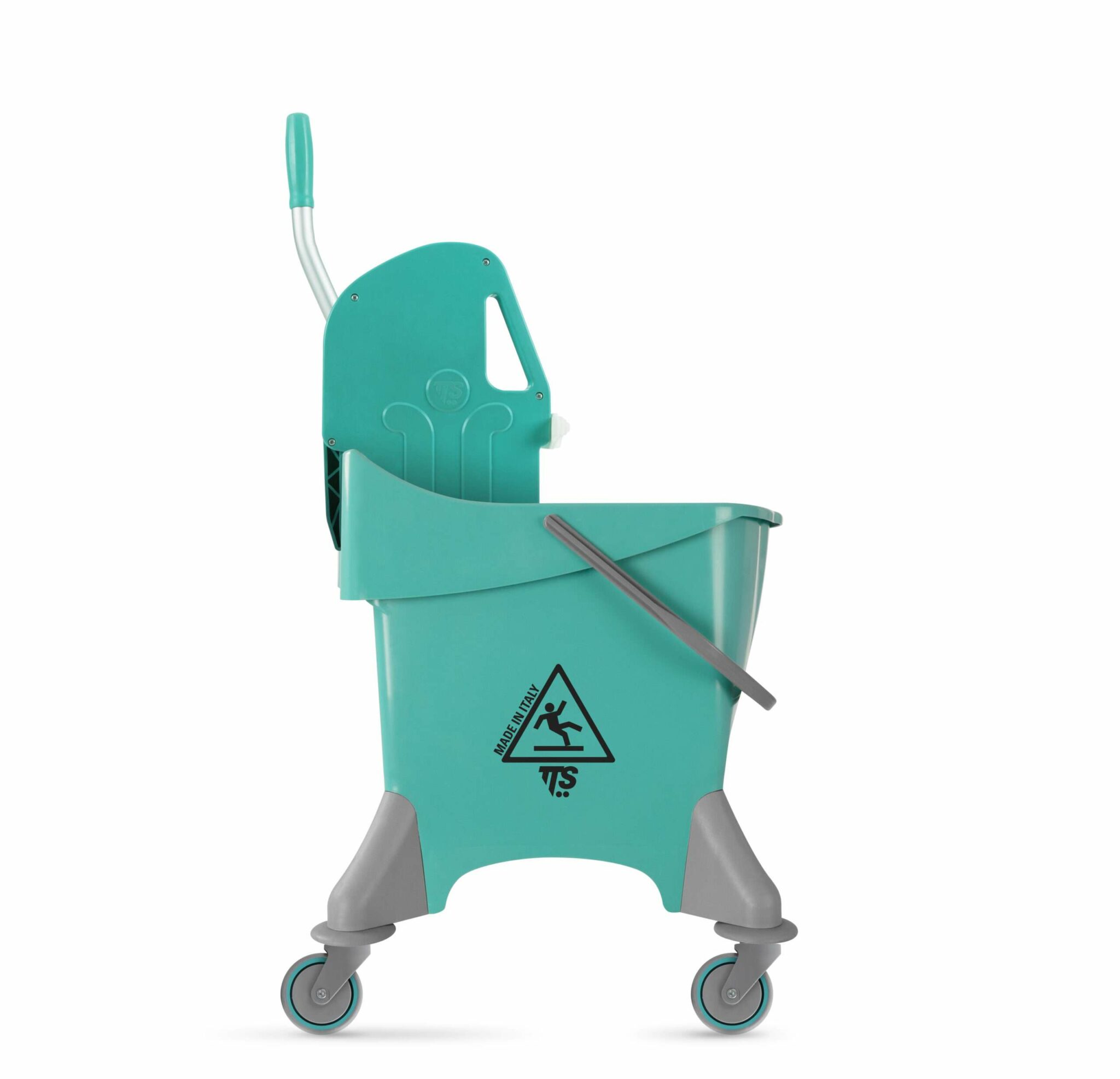 30L Mop Bucket with Wringer Green with ergonomic design that saves space and freight cost. It is designed for cleaning medium to large areas in commercial settings where it is necessary to rinse the mop. Mop Bucket with Wringer Green