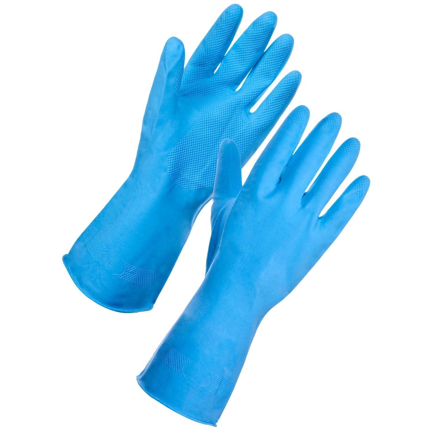 Classic Household Latex Gloves: Ideal for industrial & home cleaning. AQL 1.5 rated, conforms to EN levels 1-0-0-0. Medium weight with textured grip, beaded cuff & flock lining. Essential for versatile protection. Supertouch-Household-Latex-Gloves