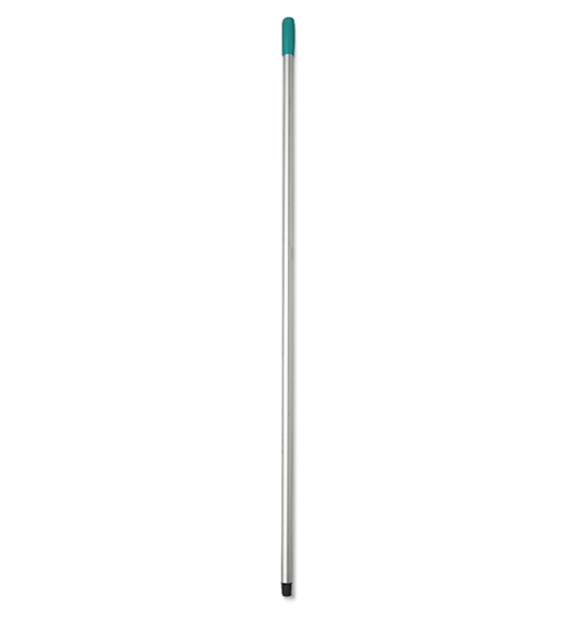 140cm Aluminum mop handle green with hole with diameter: 23mm & length: 140 cm. It is designed for high-performance professional cleaning in various settings, including residential, commercial, and industrial environments. Aluminum mop handle green