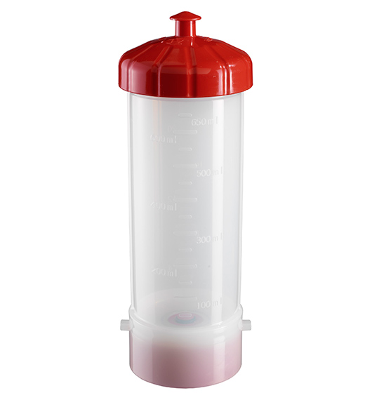 • Plastic bottle for Bio applicator (Pro and Basic) • Capacity - 1 L • Clear graduated bottle with red lid • 1 bottle per case Red Bottle for Bio tool (1 Ltr)