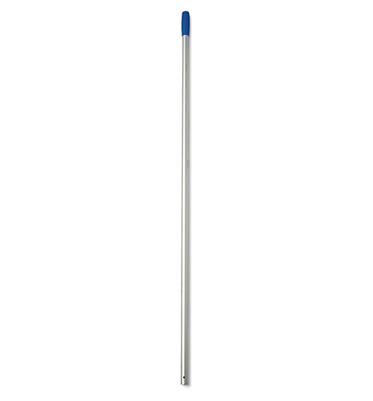140cm Aluminum mop handle blue with hole with diameter: 23mm & length: 140 cm. It is designed for high-performance professional cleaning in various settings, including residential, commercial, and industrial environments. Aluminum Mop Handle Blue