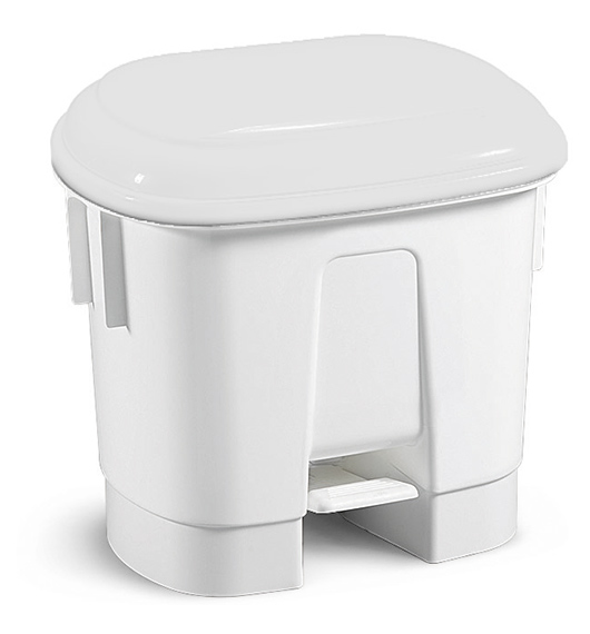 30L Kitchen Bin White with odor-eliminating cartridge & bag tightener. This plastic pedal bin is made with rounded corners which prevents damage. The Designed pedal bin disposes & encourage waste separation- 360 x 470 x 510 mm. Insert a garbage bag (70x40 cm for 30L version) 30L Kitchen Bin White