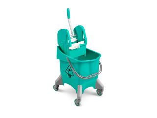 30L Mop Bucket with Wringer Green with ergonomic design that saves space and freight cost. It is designed for cleaning medium to large areas in commercial settings where it is necessary to rinse the mop. Mop Bucket with Wringer Green