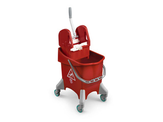 30L Mop Bucket with Wringer Red with ergonomic design that saves space and freight cost. It is designed for cleaning medium to large areas in commercial settings where it is necessary to rinse the mop. Mop Bucket with Wringer Red