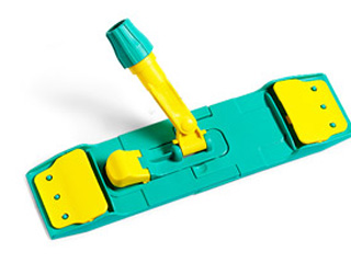 Polypropylene 40cm Wet System Flat Mop Support Block with automatic hooking system and Block System. It is professional and high-performance cleaning of horizontal and vertical surfaces, suitable for use with pre-soaked, soaked on-demand, or handles with a tank. Professional cleaners, facility managers, and anyone looking for an efficient and eco-friendly flat mopping system for thorough cleaning of horizontal and vertical surfaces. Flat Mop Support