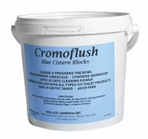Toilet Cistern Blocks achieve lasting cleanliness and a refreshing blue flush with our highly effective toilet bowl cleaner. Individually wrapped for convenience, each blister pack contains a slow-release formula with silicone for continuous cleaning. The water-soluble wrapper ensures effortless use while providing automatic cleaning with every flush. Cromoflush Toilet Cistern Blocks- 1x24, Blue
