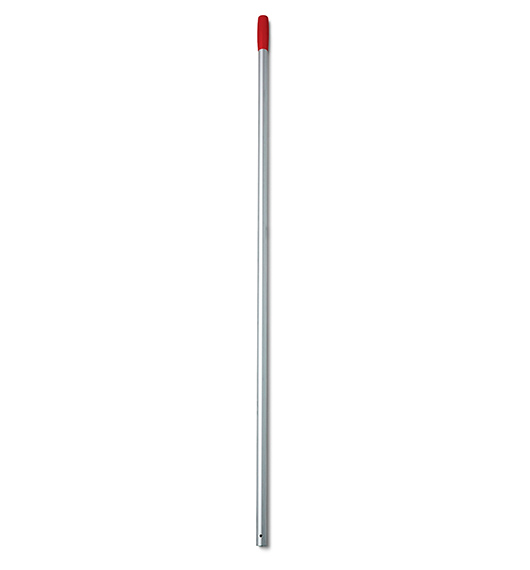 140cm Aluminum mop handle red with hole with diameter: 23mm & length: 140 cm. It is designed for high-performance professional cleaning in various settings, including residential, commercial, and industrial environments. Aluminum Mop Handle Red