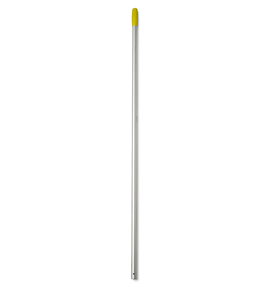140cm Aluminum mop handle yellow with hole with diameter: 23mm & length: 140 cm. It is designed for high-performance professional cleaning in various settings, including residential, commercial, and industrial environments. Aluminum Mop Handle Yellow