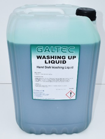 Washing up Liquid: For hand dishwashing, hard surface cleaning, and pressure washing, this neutral general-purpose detergent efficiently removes light organic contaminants and grime. Galtec Washing Up Liquid 1x25L
