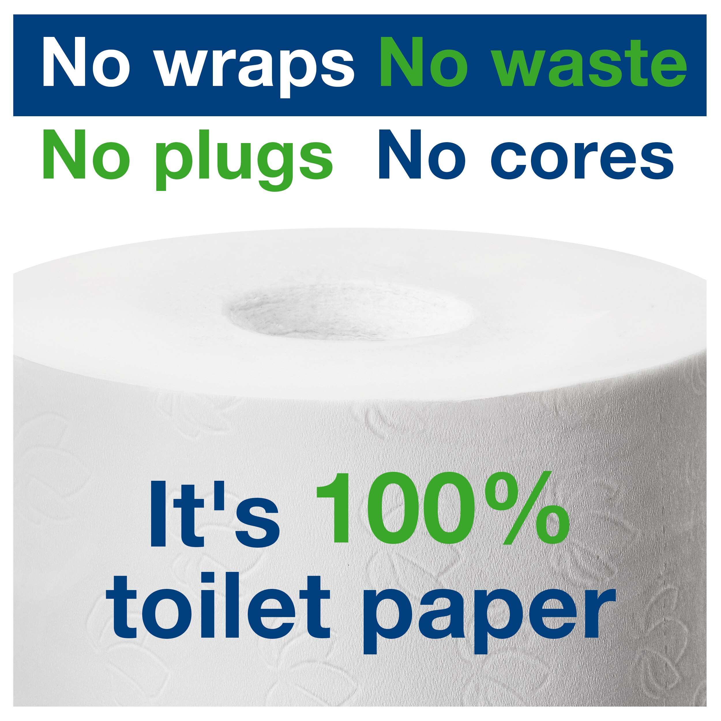 36 rolls. 2 ply. Advanced quality. Roll size L 103.5m W 9.3cm. Sheet length 11.5cm. Compatible with T7 dispensers. Tork Coreless Toilet Roll White T7