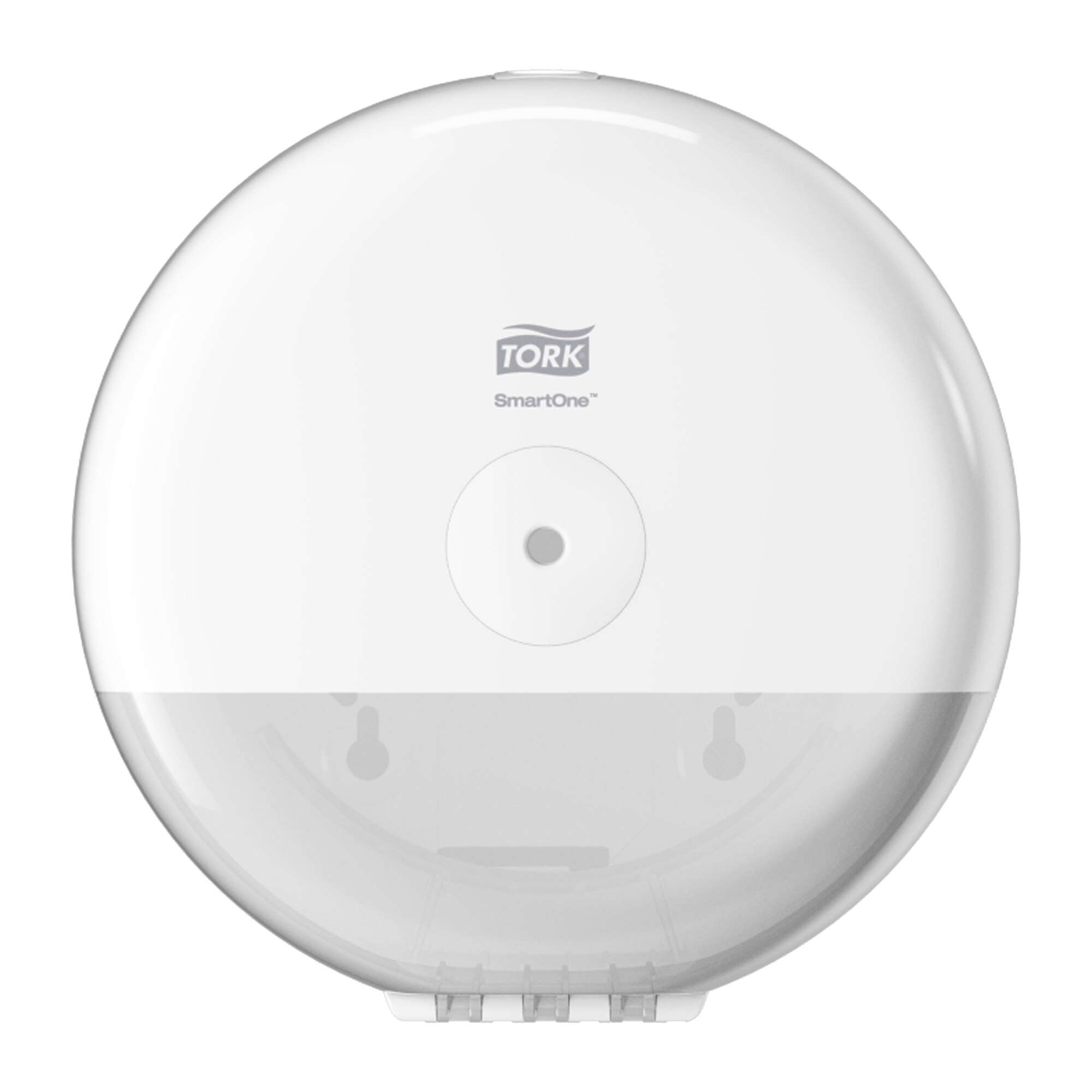 Design: Elevation. W 15.6cm. H 21.9cm. D 21.9cm. Material: Plastic. Color: White. Suitable for T9 refills from Tork. Tork SmartOne® Mini Toilet Paper Roll Dispenser White T9