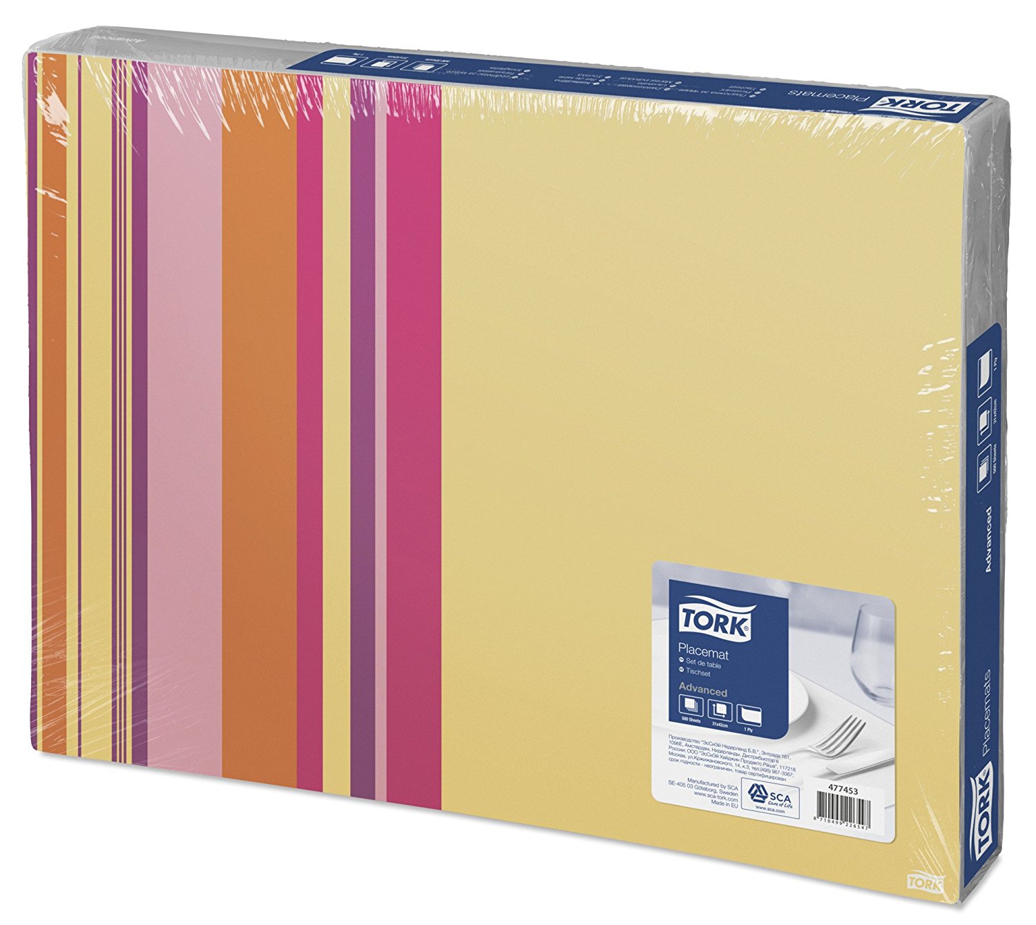 Tork Paper Placemats are ideal for casual restaurants. The individual placemats protect the table and add a clean appearance for your guests. • 5 x 500 Pcs • Promote seasonal events with a wide range of colours and designs • For easy and safe storage, the placemats come in a tray Tork Sweet Milano Paper Placemats