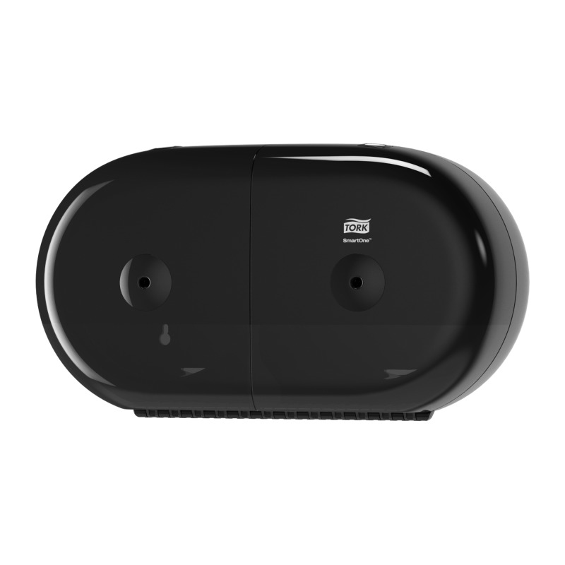 The Tork SmartOne® Twin Mini Toilet Roll Dispenser in Elevation Design is a modern, efficient dispensing system suitable for demanding high-traffic washrooms. With sheet-by-sheet dispensing, consumption is reduced by up to 40% compared to traditional jumbo roll dispensers. Toilet Roll Dispenser