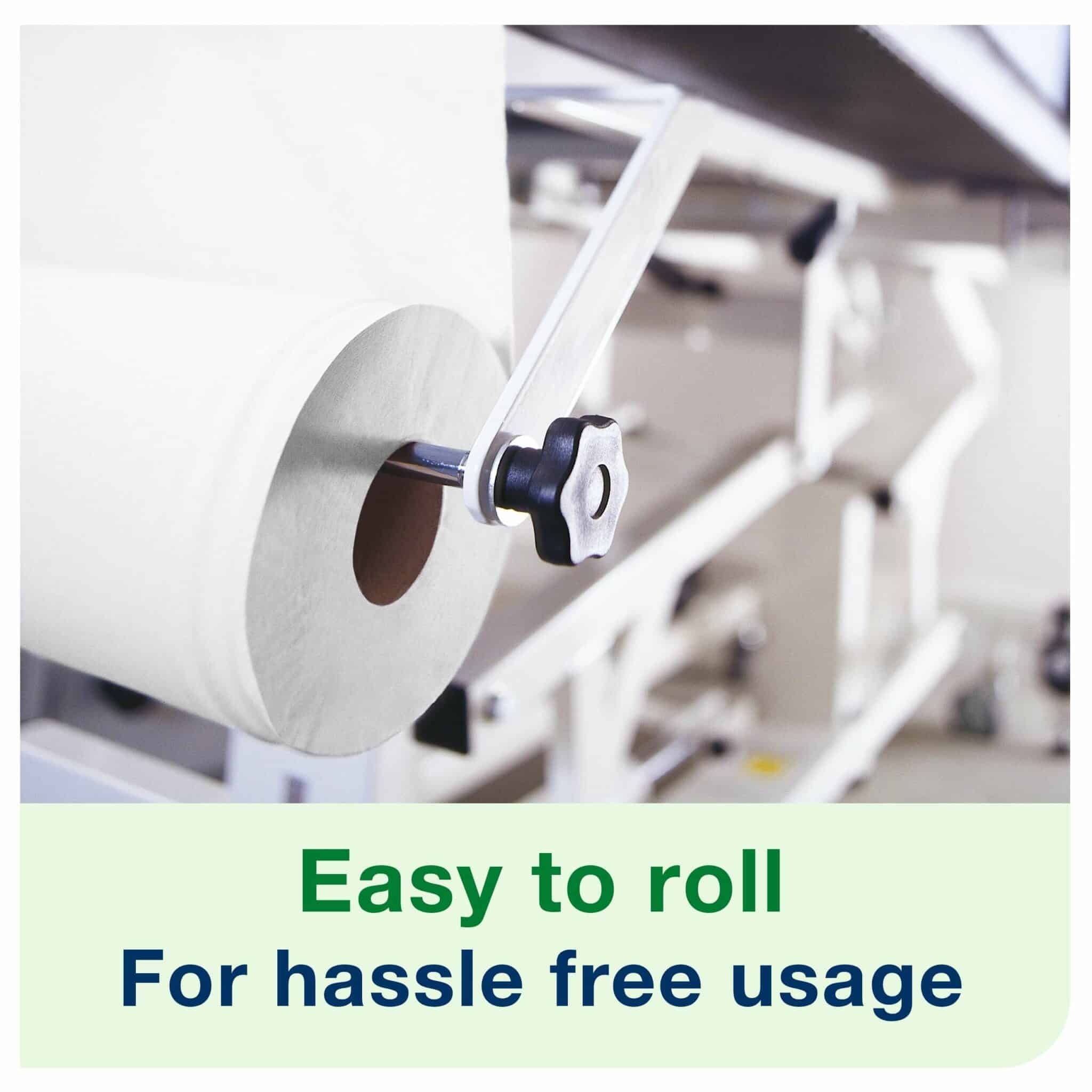 9 rolls, 165 sheets each, 2 ply. Advanced quality. Roll size L 54.45m W 50cm. Sheet length 33cm. Core inner diameter 5.1cm. Compatible with C1 dispensers. Tork Perforated Couch Roll White C1