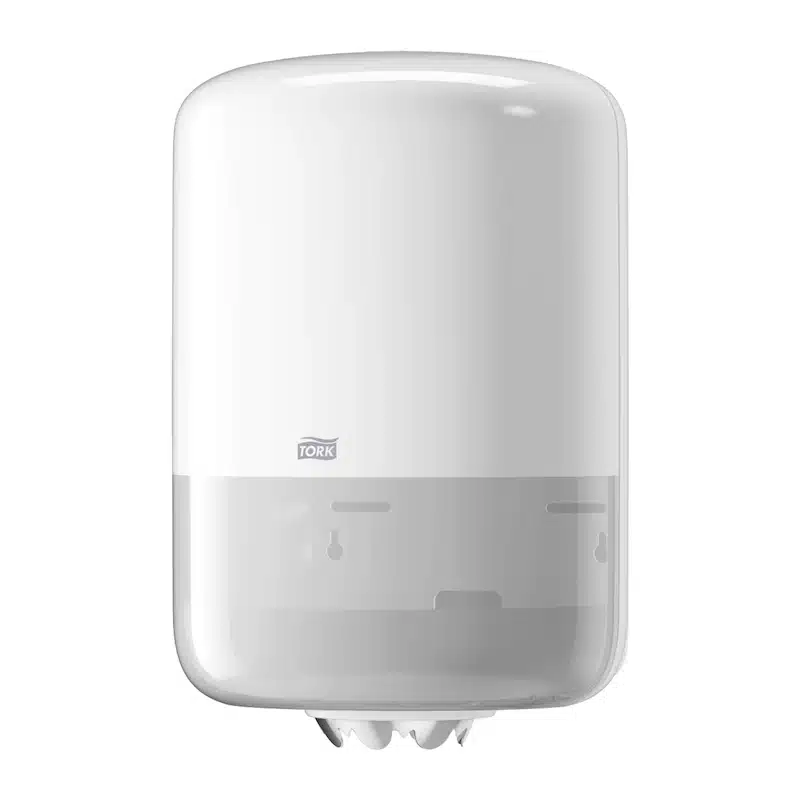 The Tork Centrefeed dispenser is a versatile solution with high capacity for professional environments where both hand and surface wiping is required. Centrefeed Dispenser M2 White
