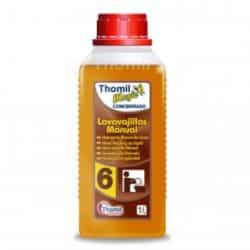 Concentrated Washing-Up Liquid is a detergent that easily removes grease and is ideal for hand washing dishes, cutlery, pans, cookware, glassware, and kitchenware. It is a fast-drying product with superior shine results. The neutral pH and softening agents provide hand protection and care. Thomil-Washing-Up-Liquid