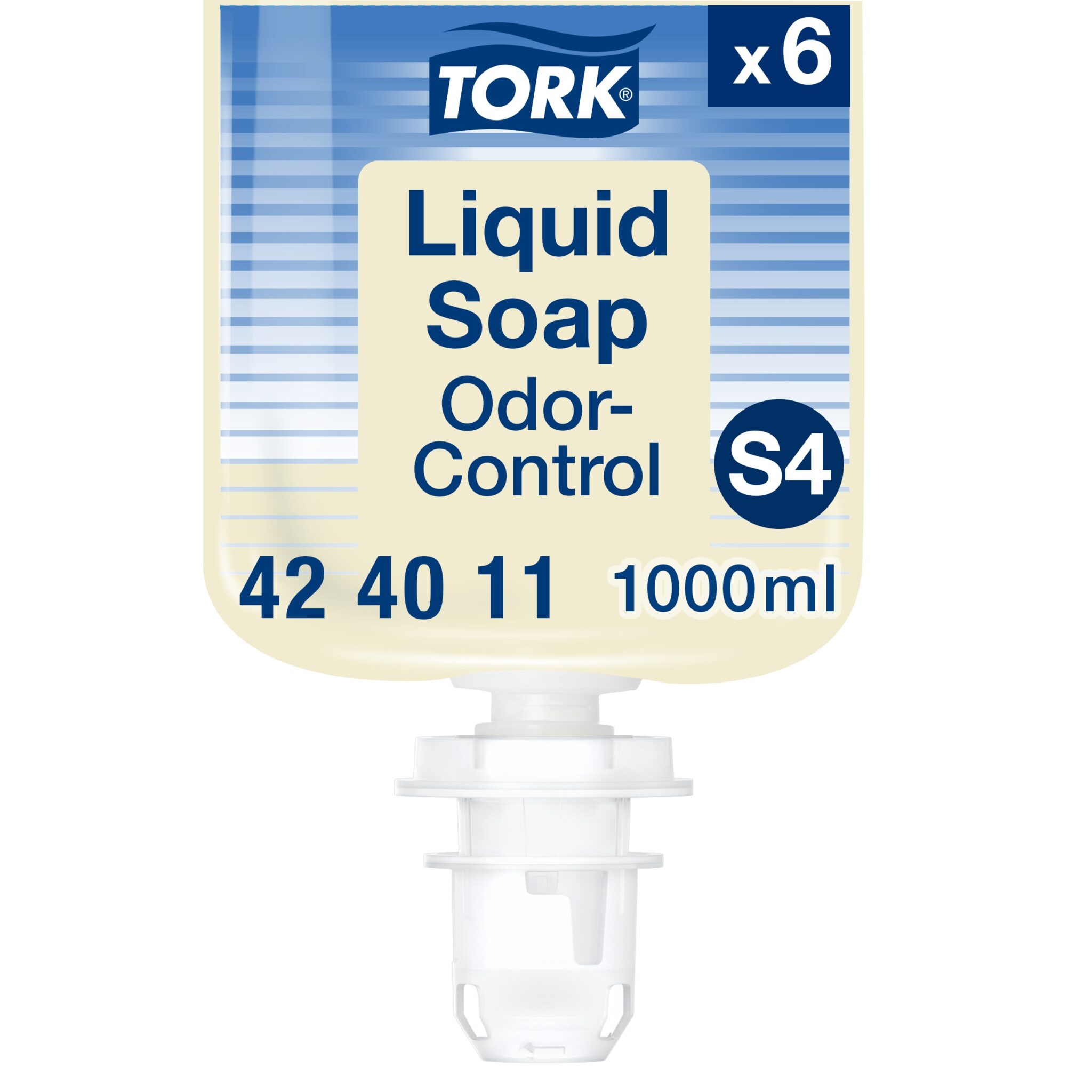 Odour-removing, perfume-free liquid soap for professional kitchens. Tork Odour-Control Liquid Soap S4