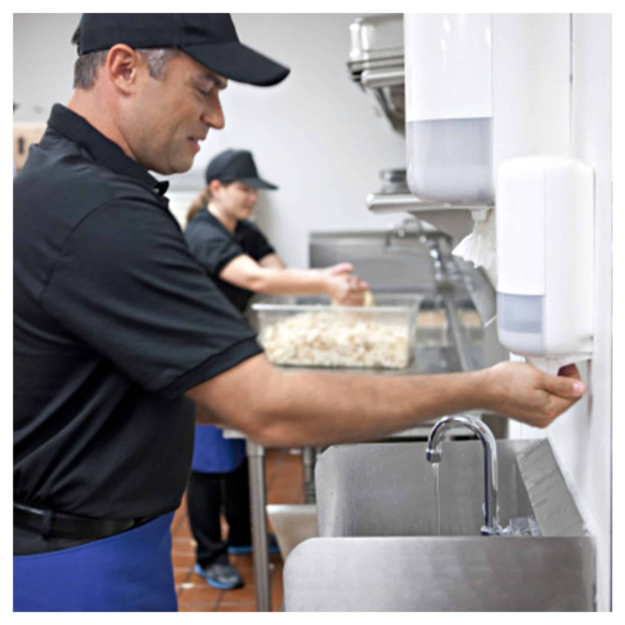 Odour-removing, perfume-free liquid soap for professional kitchens. Tork Odour-Control Liquid Soap S4